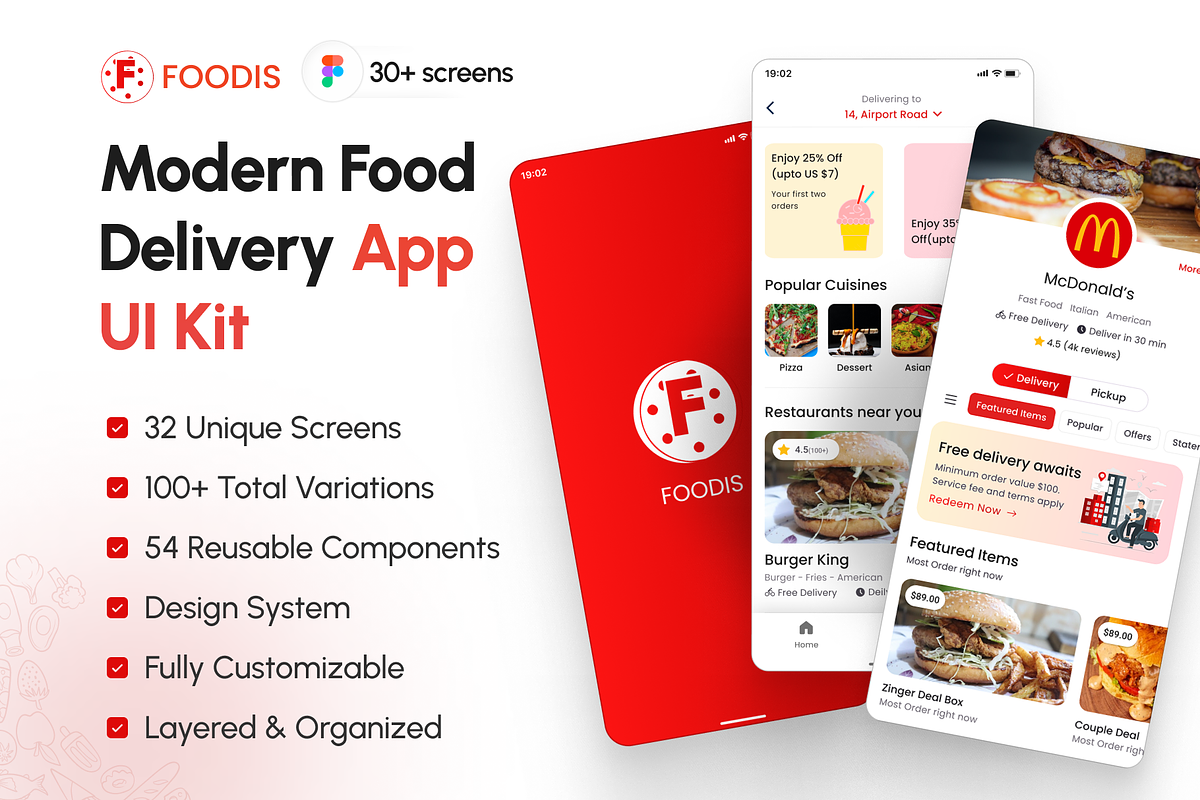 Foodis | Food Delivery App UI Kit, an UI Kit Template by UI Kit Store (Photo 1 of 6)