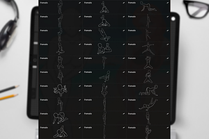 70 Male And Female Body Poses Stamp