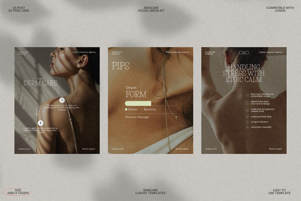 Curated Skincare Canva Posts preview 7