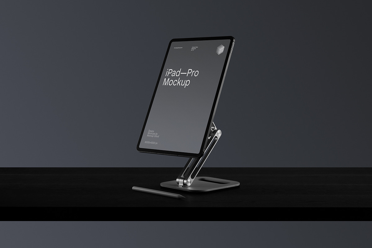 iPad Pro Stand Mockup | Dusk 02 PSD
