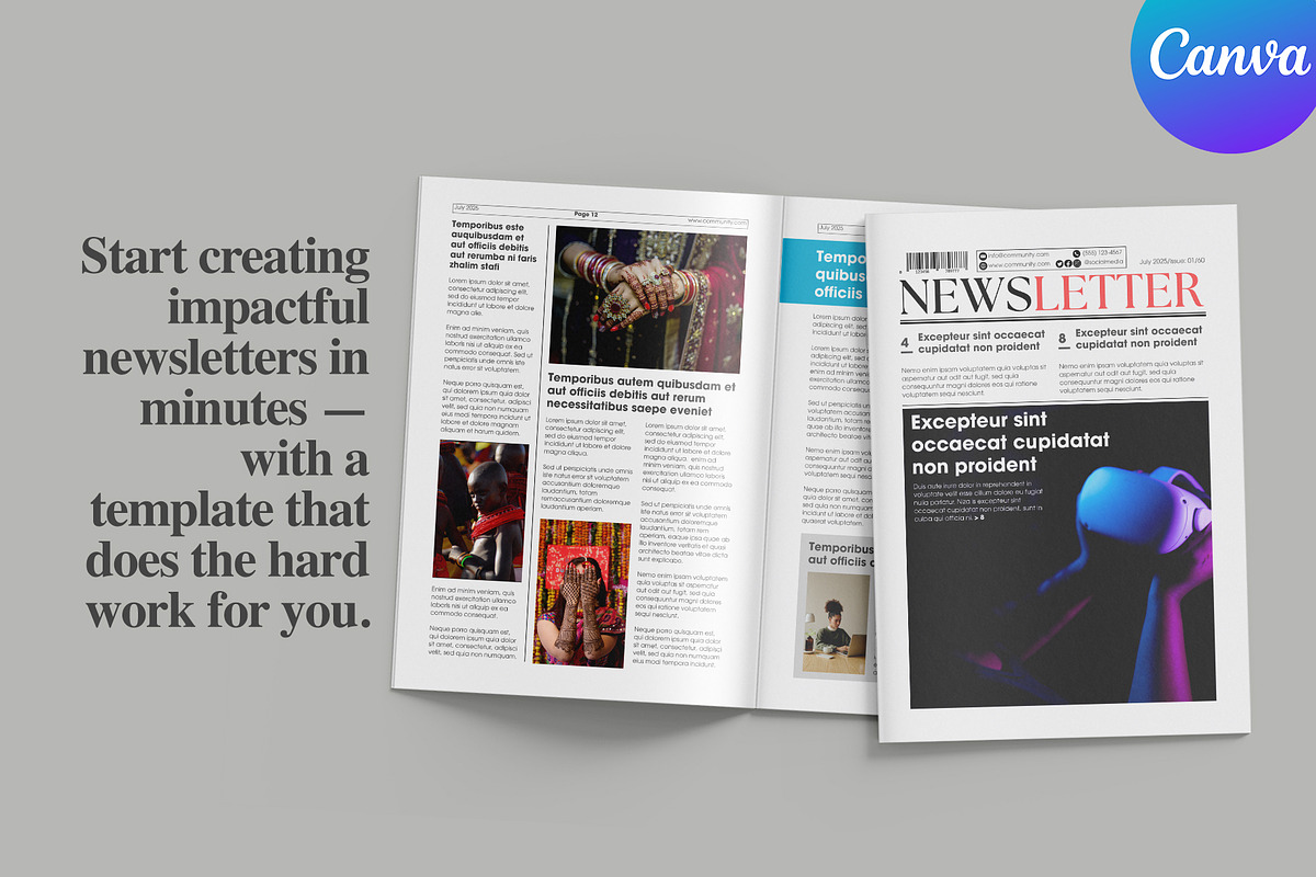 Monthly Newsletter Template Canva, a Magazine Template by Oshin Design (Photo 7 of 8)