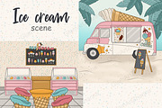 Ice Cream Shop Clipart, a Seasonal Illustration by GlamArtZhanna (Thumbnail 3 of 3)