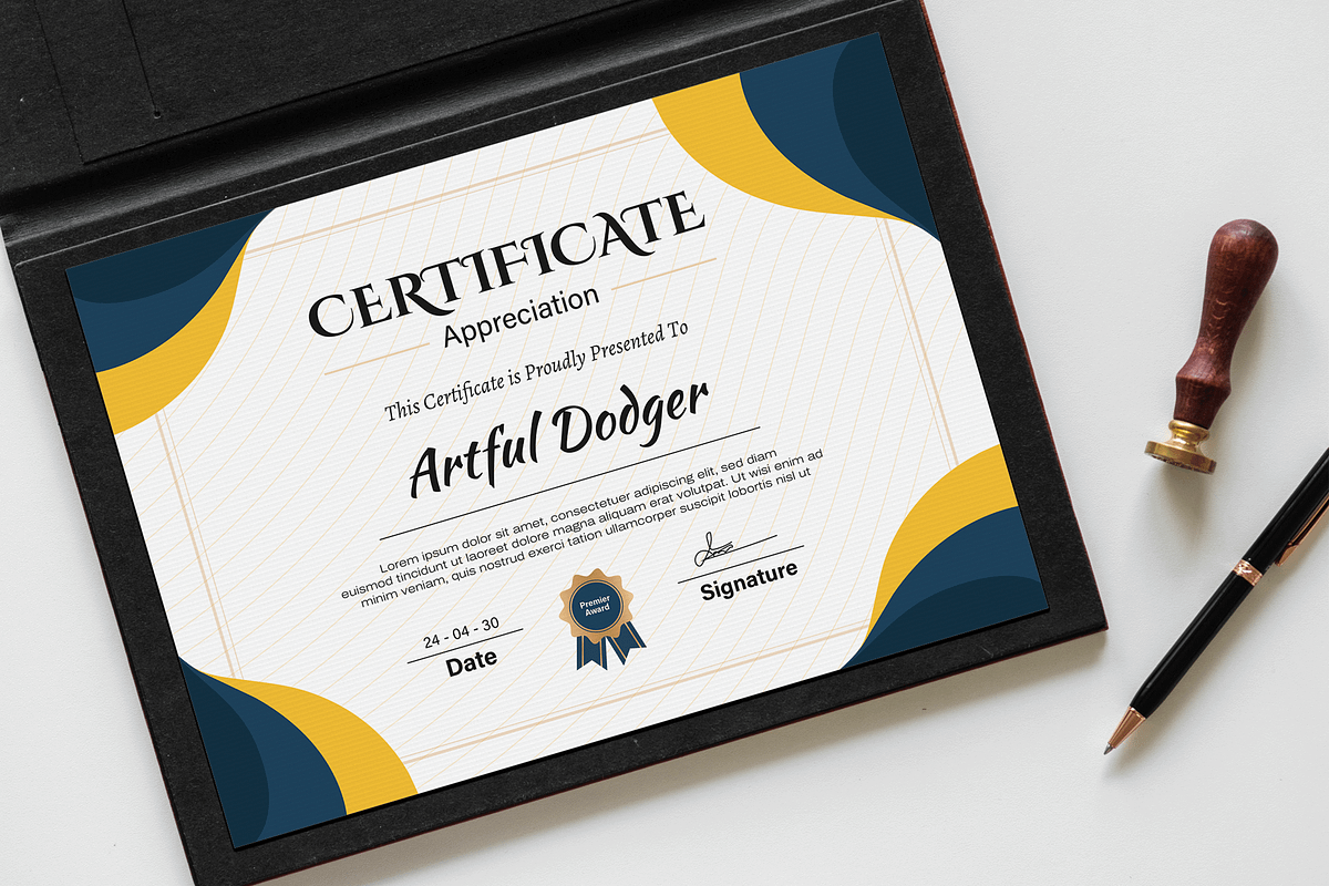 Certificate Template for Award, a Stationery Template by MightyDesign (Photo 3 of 6)