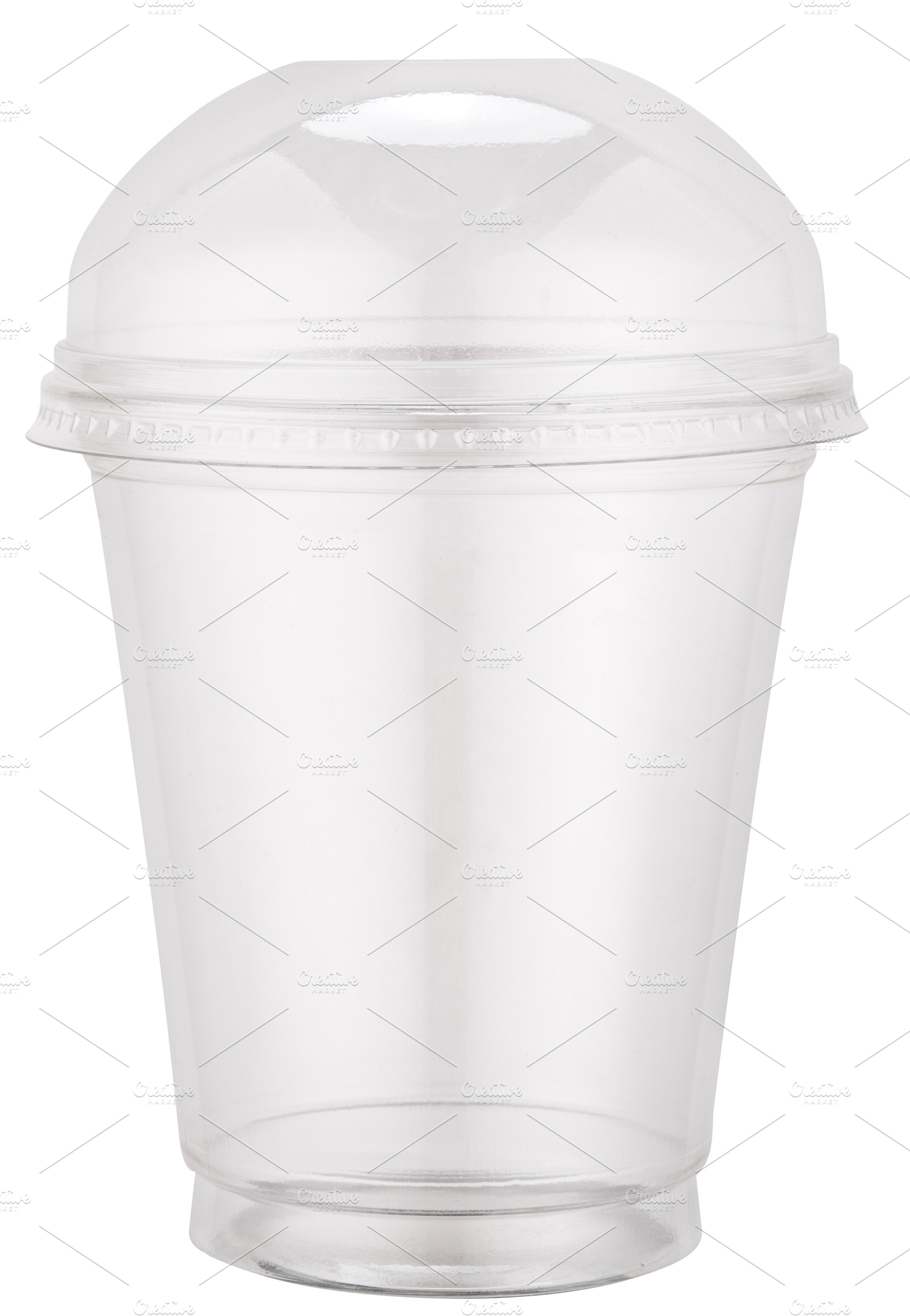 White plastic cup with cap. File contains clipping paths., a Food & Drink Photo by Volff