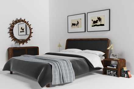 Malaga bedroom set, a Furniture 3D Model by inDahouze