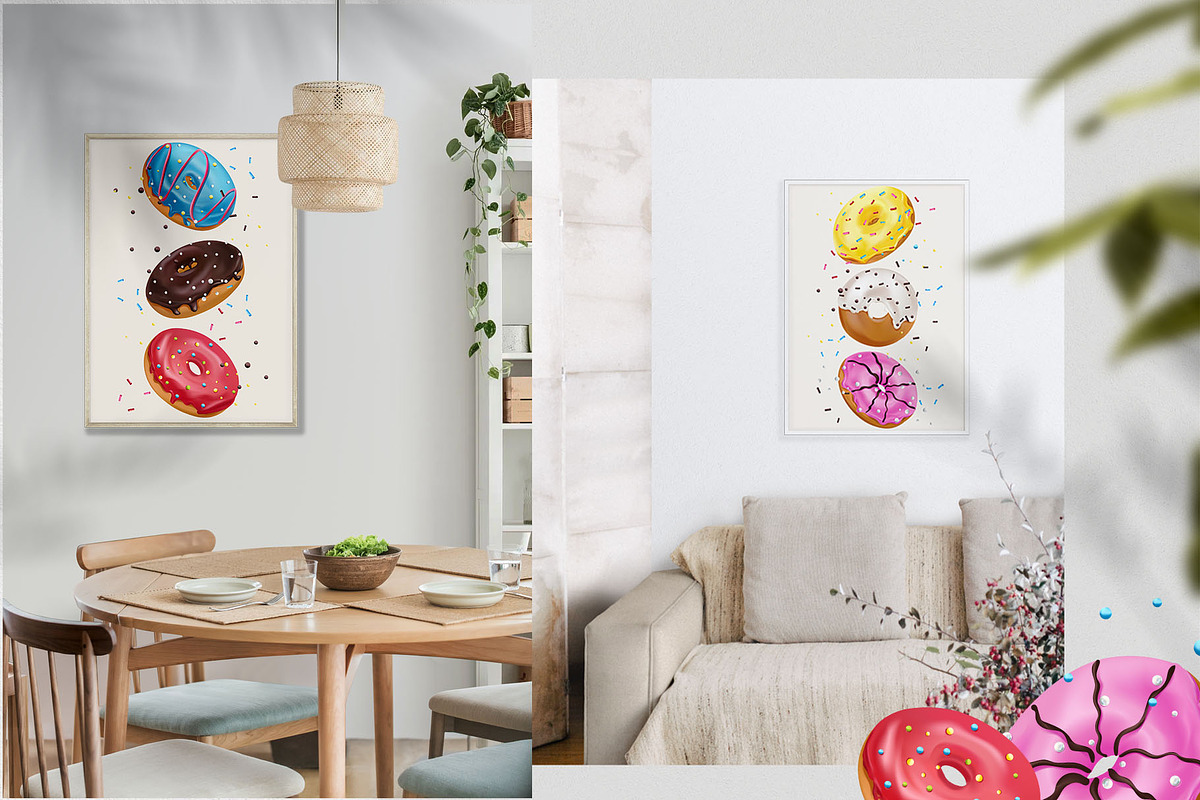 Sweet Donuts+Seamless Patterns, a Decorative Illustration by Usis (Photo 5 of 7)