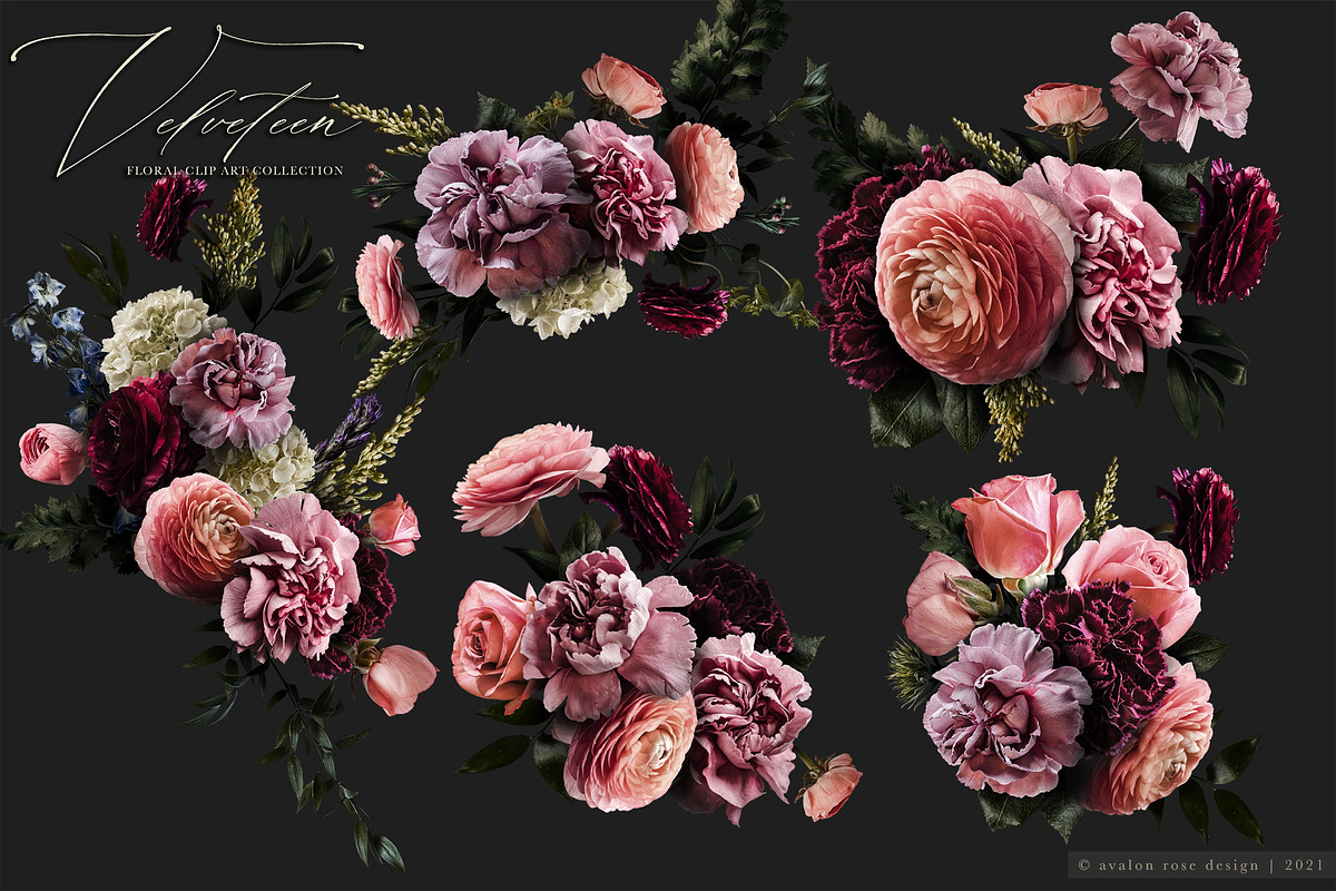 Velveteen Floral Clip Art Collection, an Object Graphic by Eclectic Anthology (Photo 15 of 19)