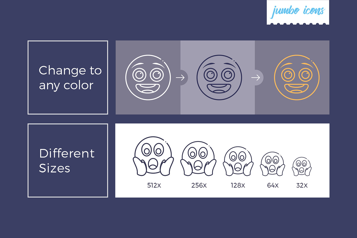 Emojis Line Icons V2, an Outline Icon by Jumbo Icons (Photo 3 of 5)