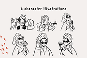 Whimsical bachelorette party clipart, a Decorative Illustration by Heartwarming Art (Thumbnail 11 of 14)