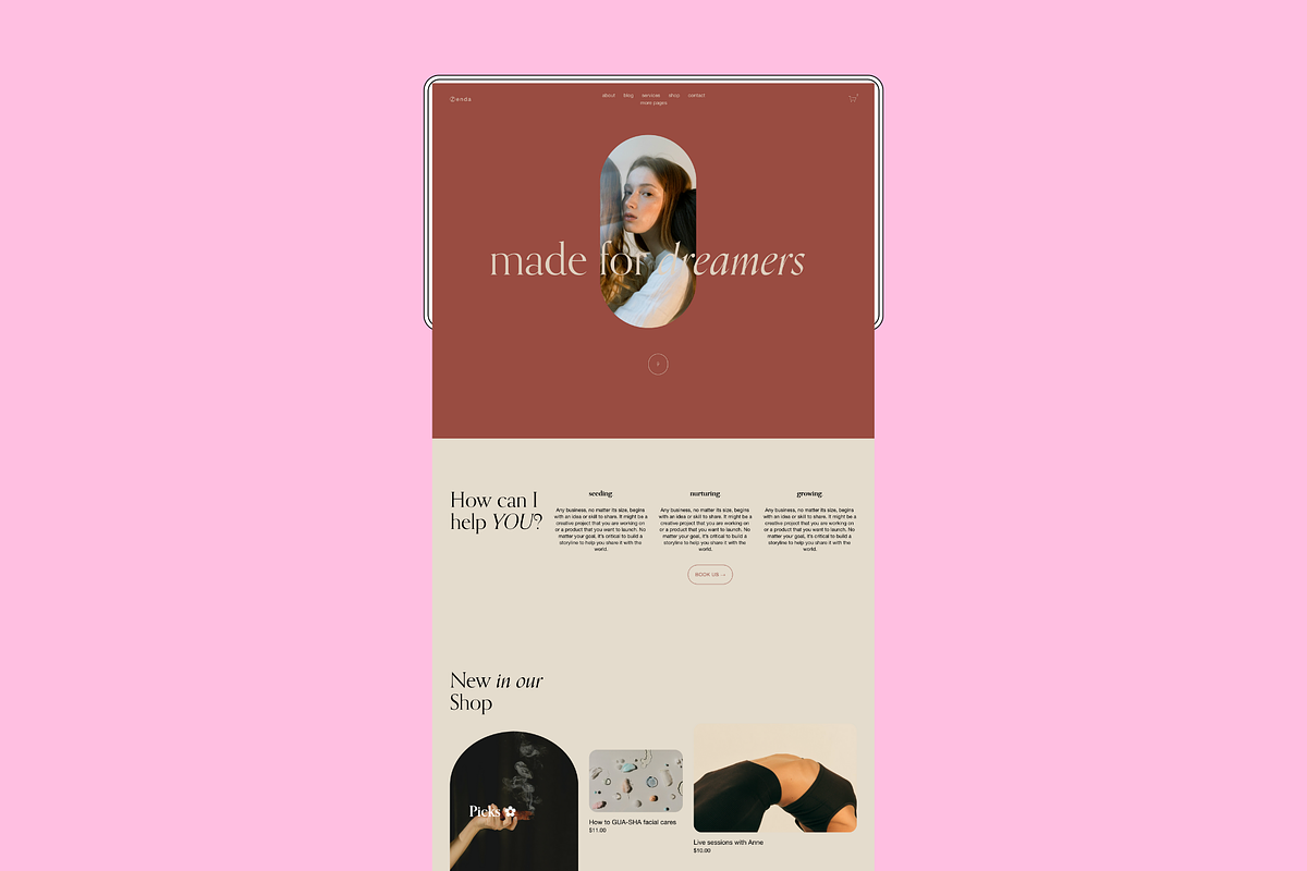 Squarespace 7.1 Template: Zenda ⓪, a Squarespace Template by dunagency (Photo 3 of 11)