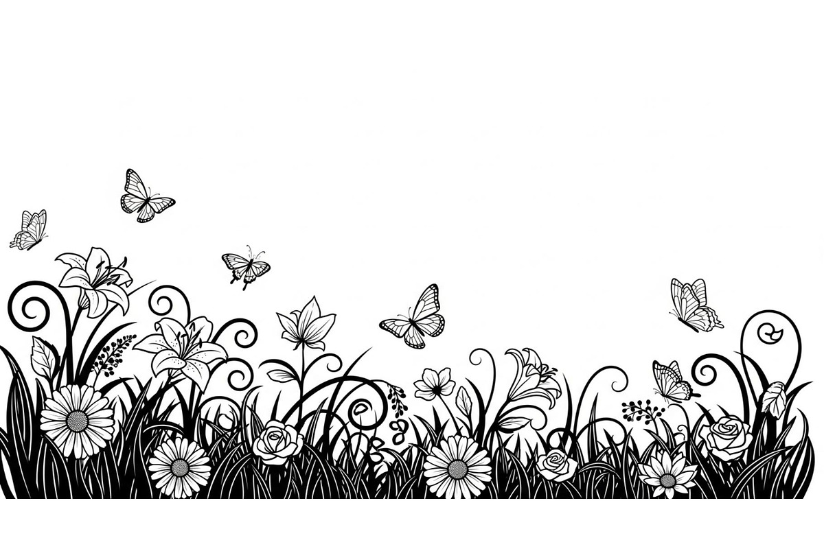 Floral Grass Border Silhouette Bundl, an Illustration by Amazin_art (Photo 10 of 51)