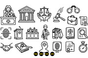 Legal Justice Icon Vector Set, an Illustration by designvectx (Thumbnail 2 of 3)