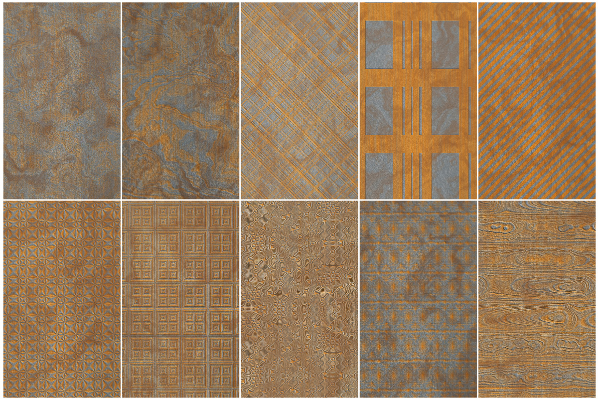 Rusty Metal Seamless Patterns Bundle preview 4