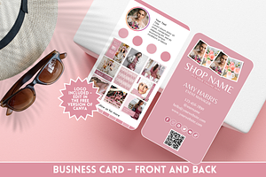 Blush Pink QR Business Card