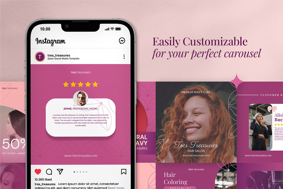 Treasures | Salon Canva Template, a Social Media Template by prajapixels (Photo 3 of 6)