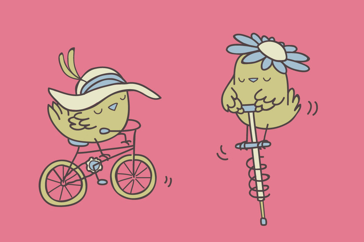 Birdies chilling out - image set, a Healthcare Illustration by celandine (Photo 2 of 4)