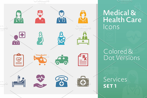 Medical Services Icons 1 Colored