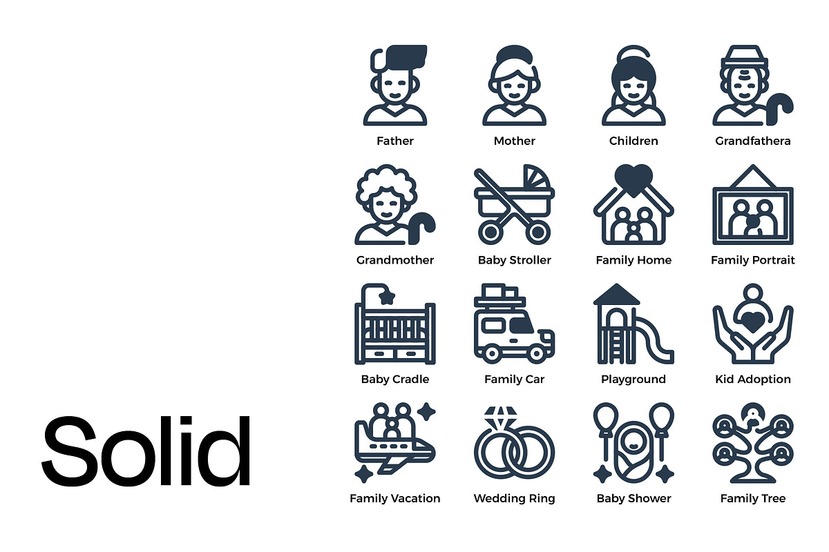 Family Icon Set, a Duotone Icon by Eklip Studio (Photo 4 of 4)