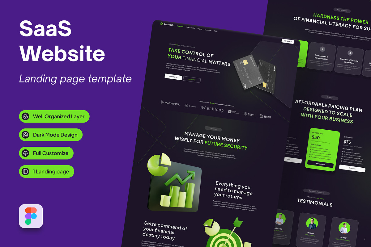 Control Financial Web Landing Page, a Landing Page Template by UICreative (Photo 1 of 4)