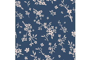 Two-tone Floral Pattern With Twigs