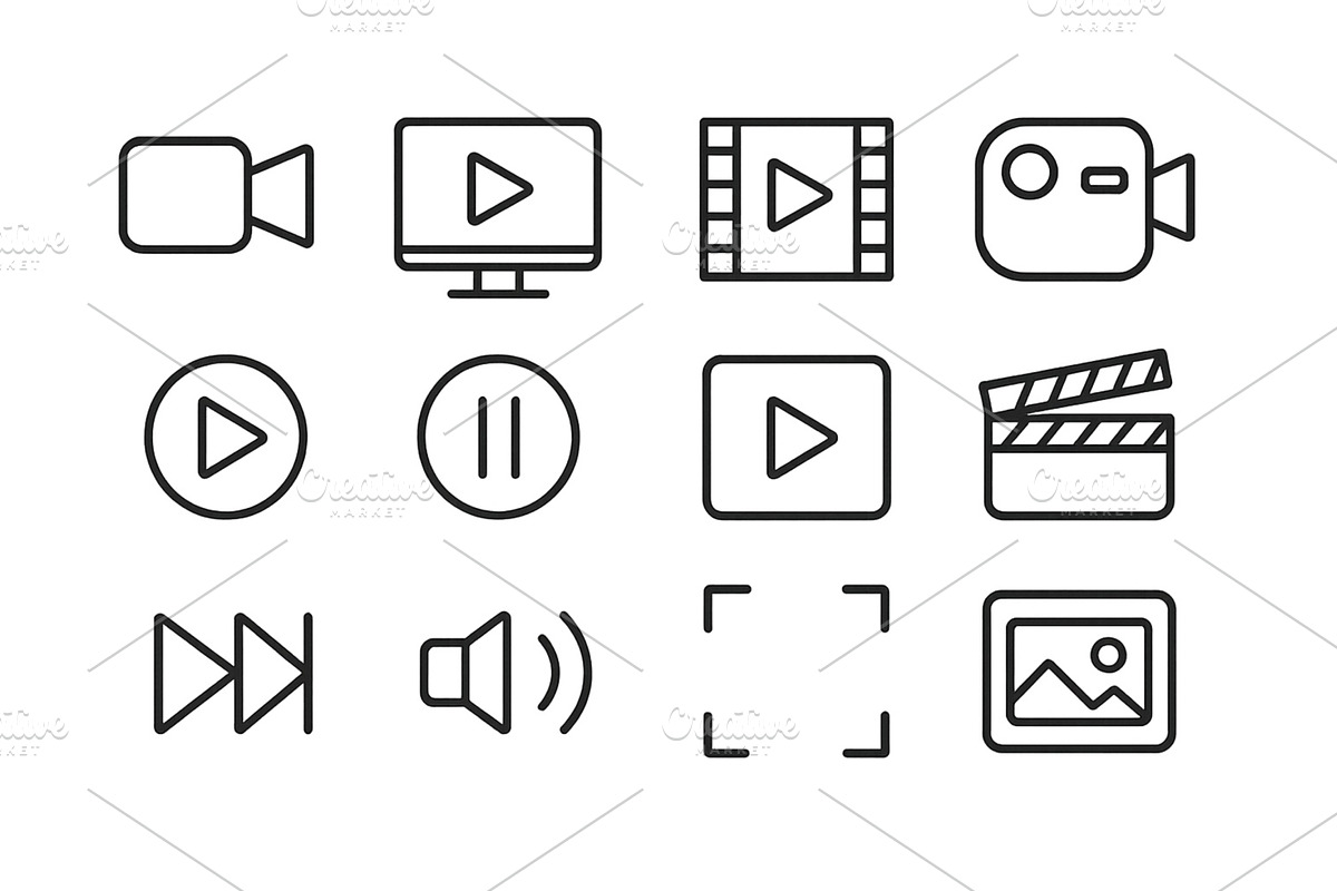 Collection of multimedia icons for, a Technology Illustration by ZinetroN