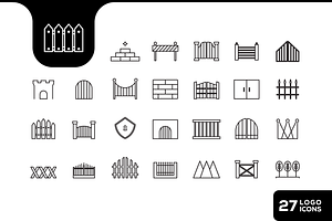 Minimalist Fence Icon, an Outline Icon by devastd