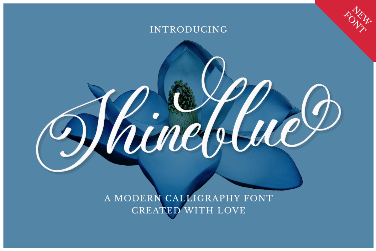 Shineblue - Romantic Calligraphy, a Script Font by RockboyStd (Photo 1 of 12)