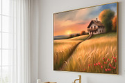 Golden Wheat Sunset Painting print, a Background Graphic by Floraphoria (Thumbnail 6 of 11)