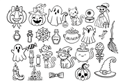 Whims Halloween Line Art, a Decorative Illustration by HunEyy (Thumbnail 2 of 8)