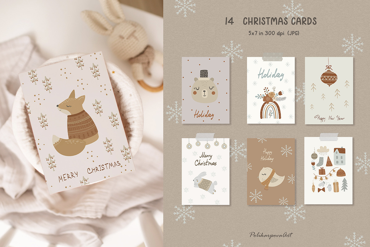 Christmas animals for kids clipart, an Animal Illustration by polikarpovaart (Photo 4 of 12)