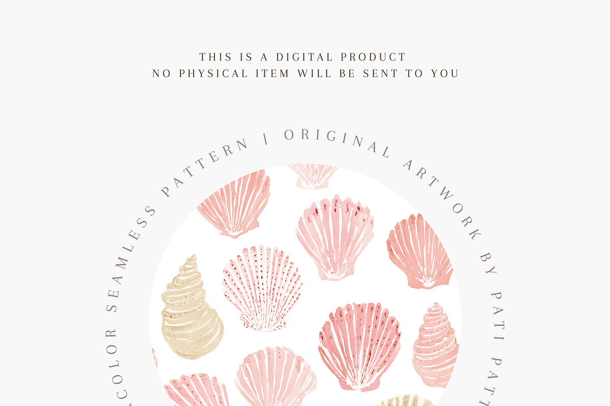 Seamless Seashell Watercolor Pattern, a Pattern Graphic by Pati Charm Studio (Photo 4 of 8)