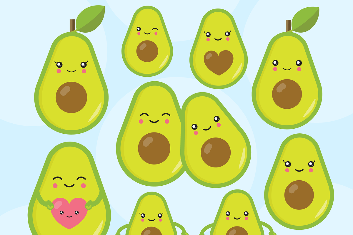 Cute Avocados, a Food Illustration by Sprig Studio