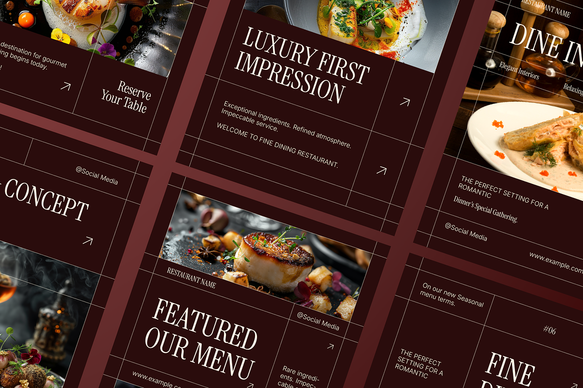 Gourmet Fine Dining Instagram Post, a Social Media Template by Annora Studio (Photo 2 of 6)