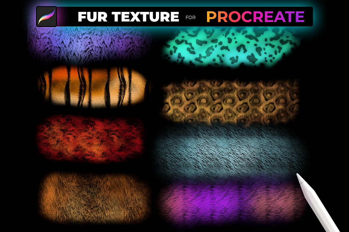 55 FUR TEXTURE Brushes for PROCREATE, a Brush Add-On by Graphics Resources (Photo 7 of 10)