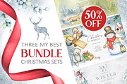 3 in 1 Christmas BUNDLE 50% OFF, a Decorative Illustration by Eva Katerina (Thumbnail 1 of 45)