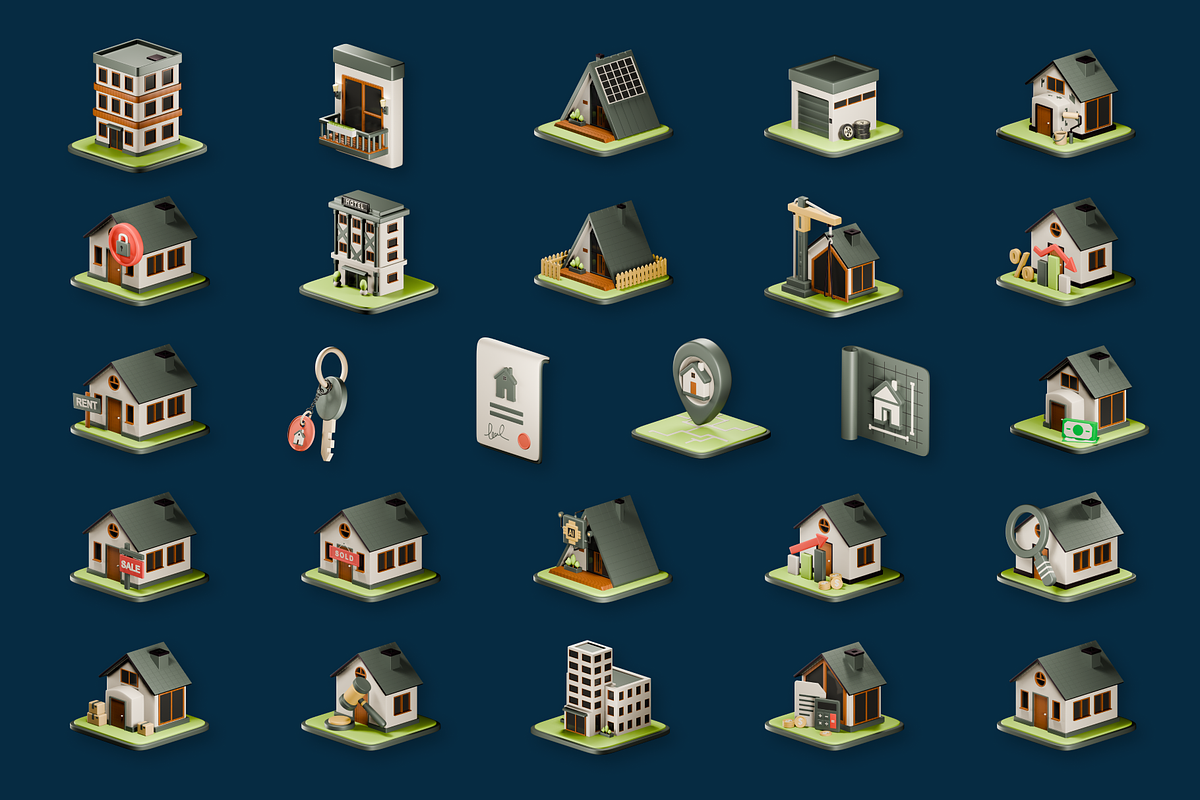 Real Estate 3D Icon Pack, a 3D by Laimmilka (Photo 4 of 5)