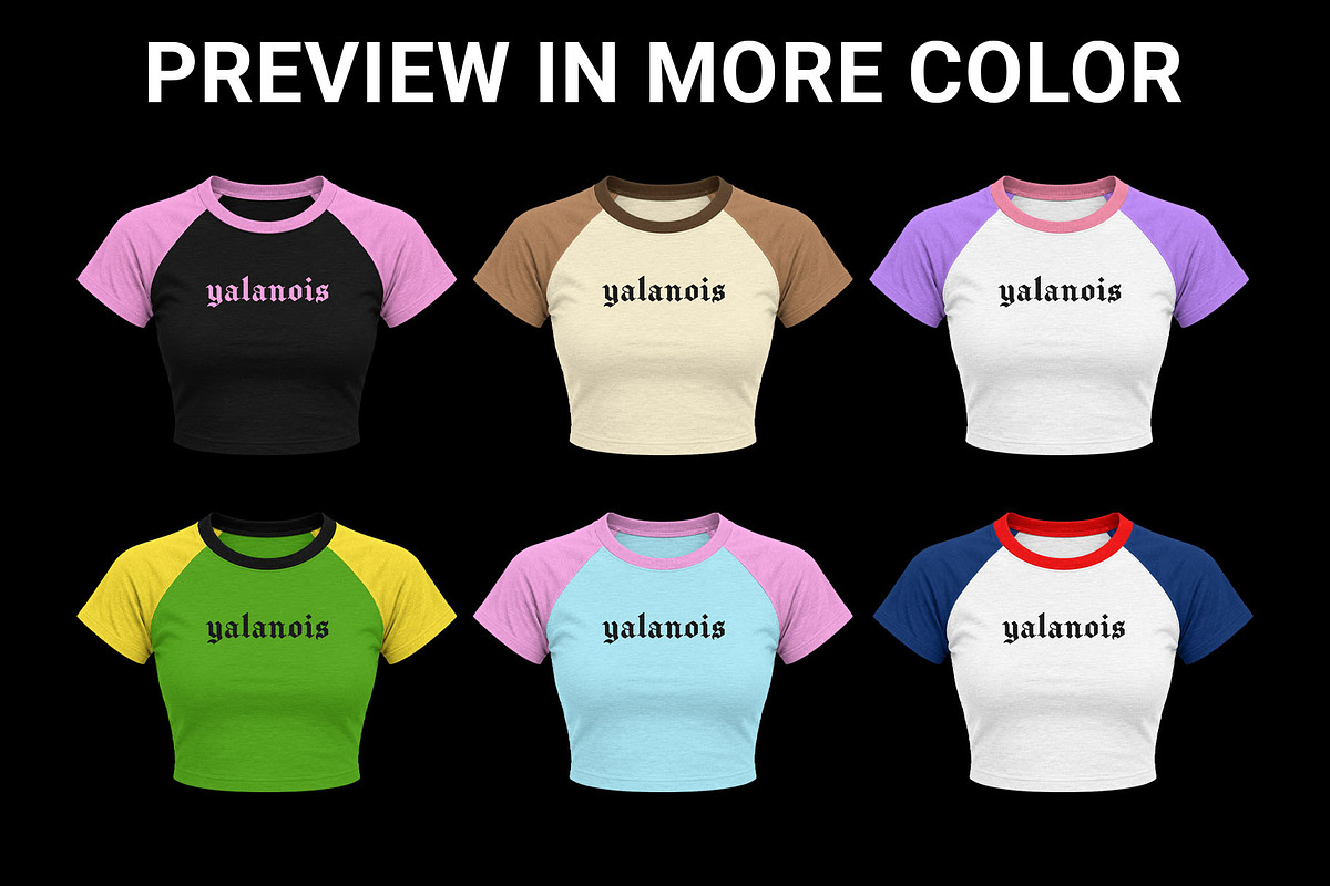 raglan baby tee mockup, a Shirt Mockup by yalanois (Photo 3 of 5)