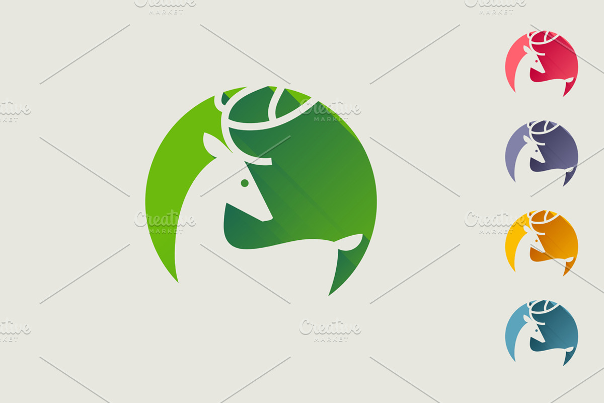 Elegant deer flat icon, an Icon by elena_andreeva