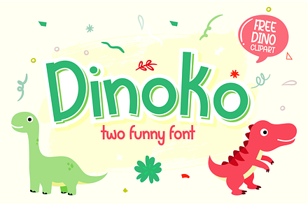 Dinoko - Cute layered font with dino