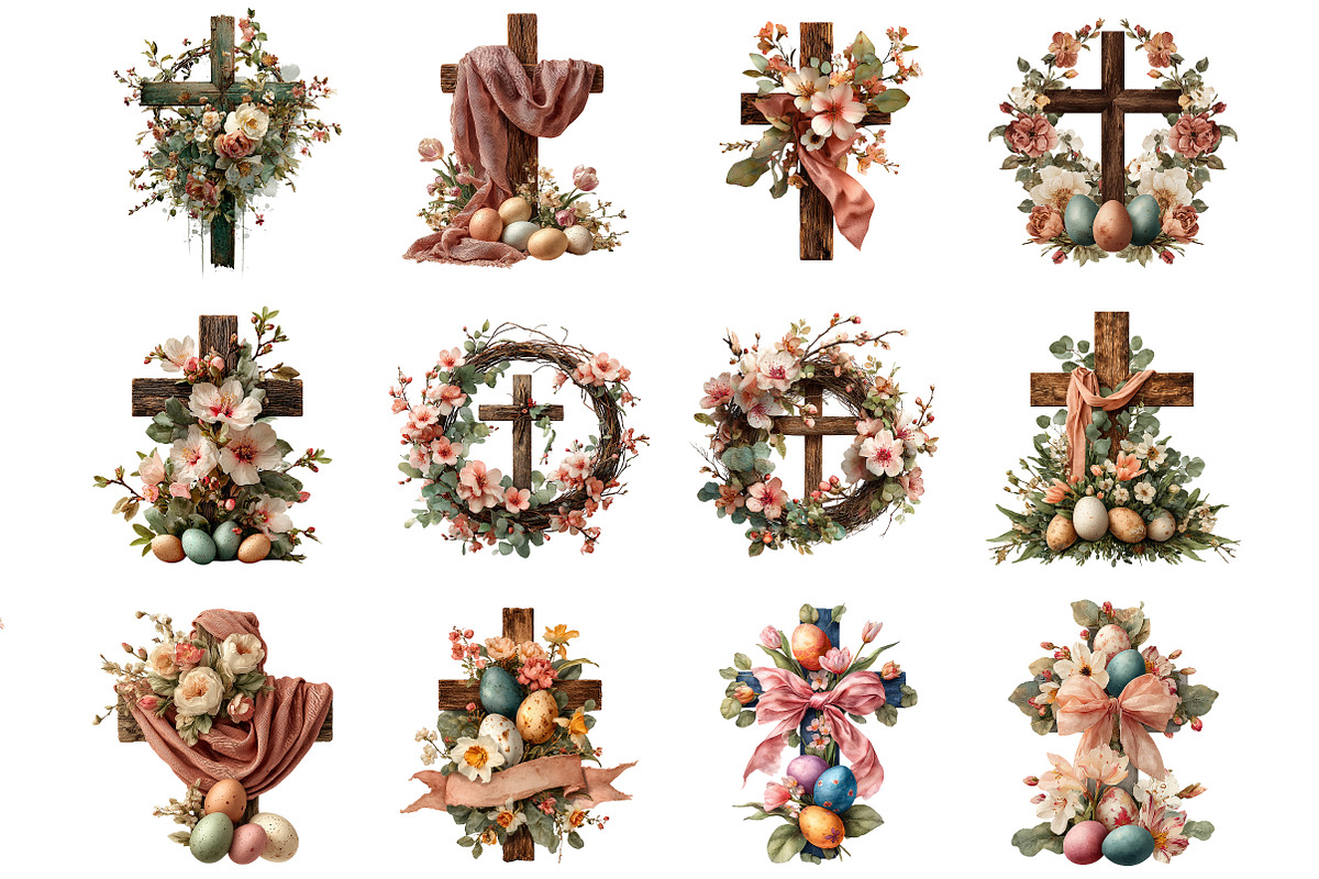 Easter Cross Clipart, an Illustration by DreamArtGraphic (Photo 2 of 4)
