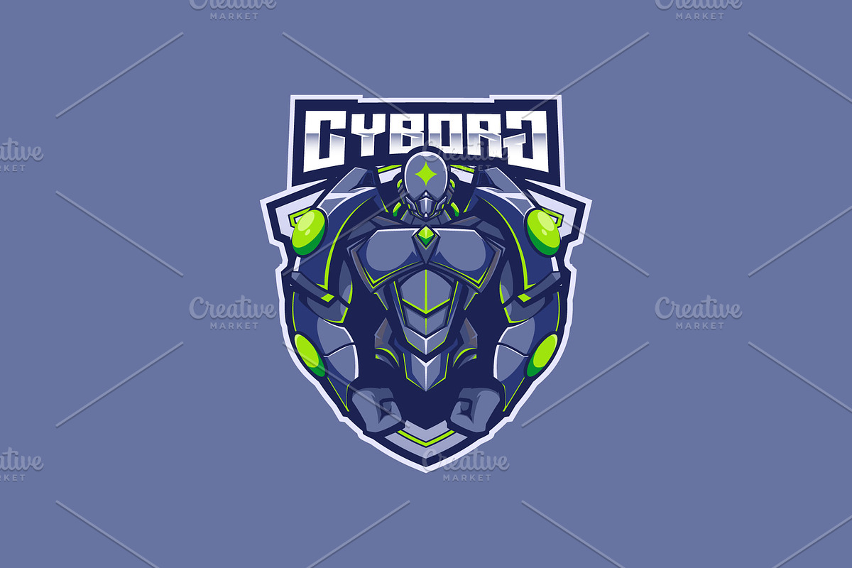 Cyborg Mascot Esport Logo, a Branding & Logo Template by prps.std (Photo 3 of 3)