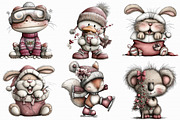 Whimsical Christmas Animal 21 PNG, an Animal Illustration by Libby Wishes (Thumbnail 4 of 7)
