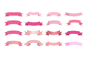 Ribbon banner flat vector set, an Object Illustration by Onyx