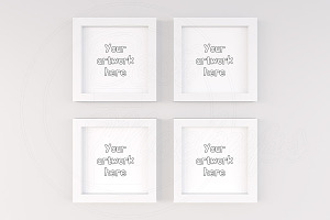 4 art print mockup frames template