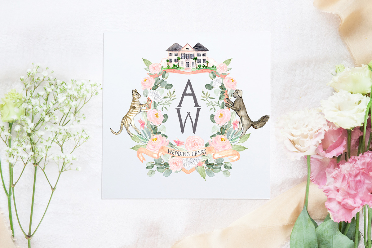 Crest Creator Wedding Watercolor, an Illustration by LABFcreations (Photo 18 of 18)