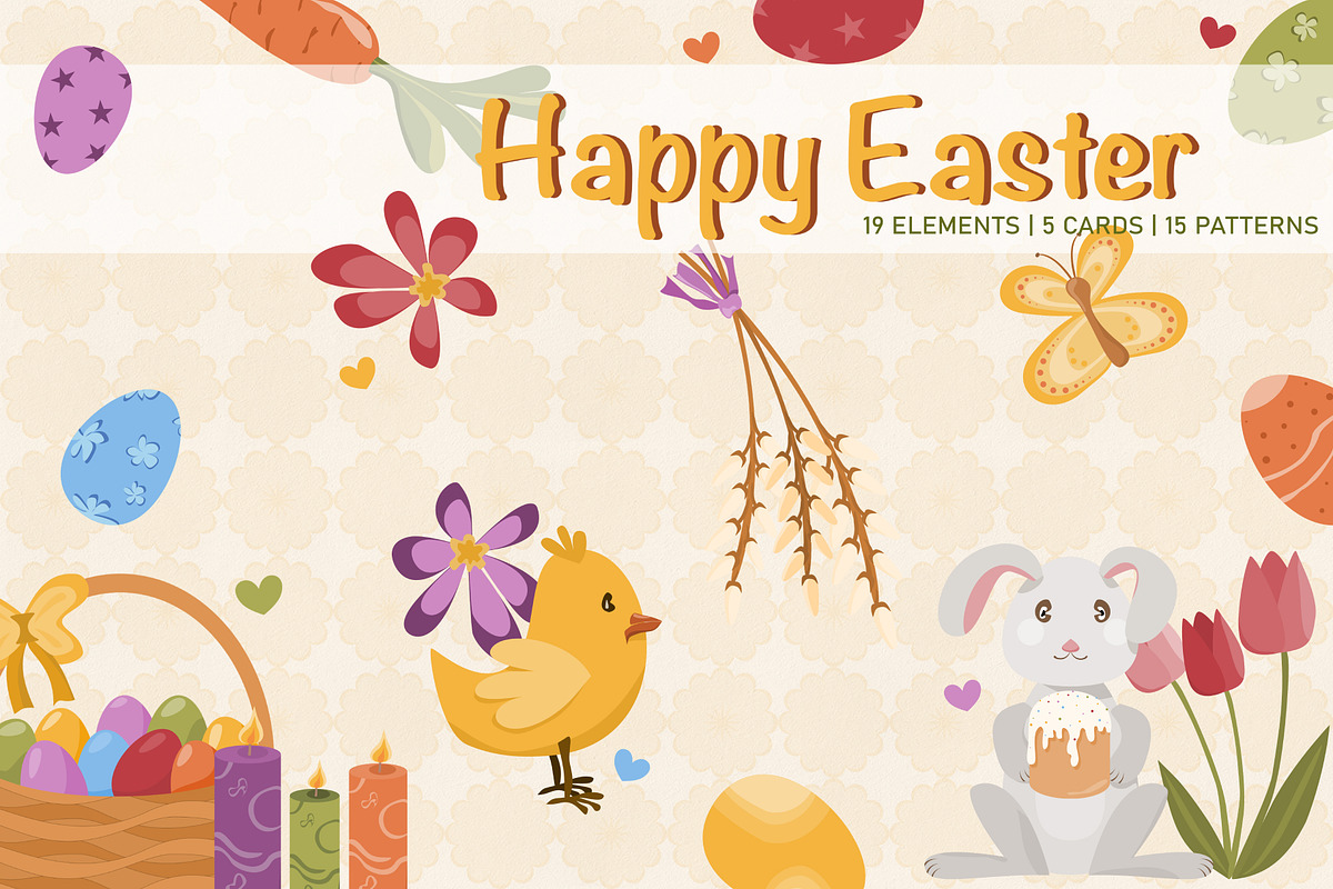 Happy Easter Vector Bundle, a Seasonal Illustration by Vaniuta_Art (Photo 1 of 11)