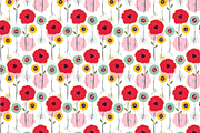 Two Poppies Patterns & Swatches, a Pattern Graphic by Anny Cecilia Walter (Thumbnail 3 of 3)