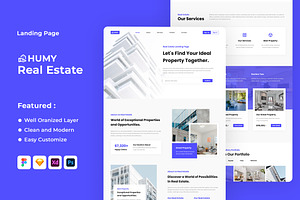 HUMY - Real Estate Landing Page, an UI Kit Template by ENATIVE