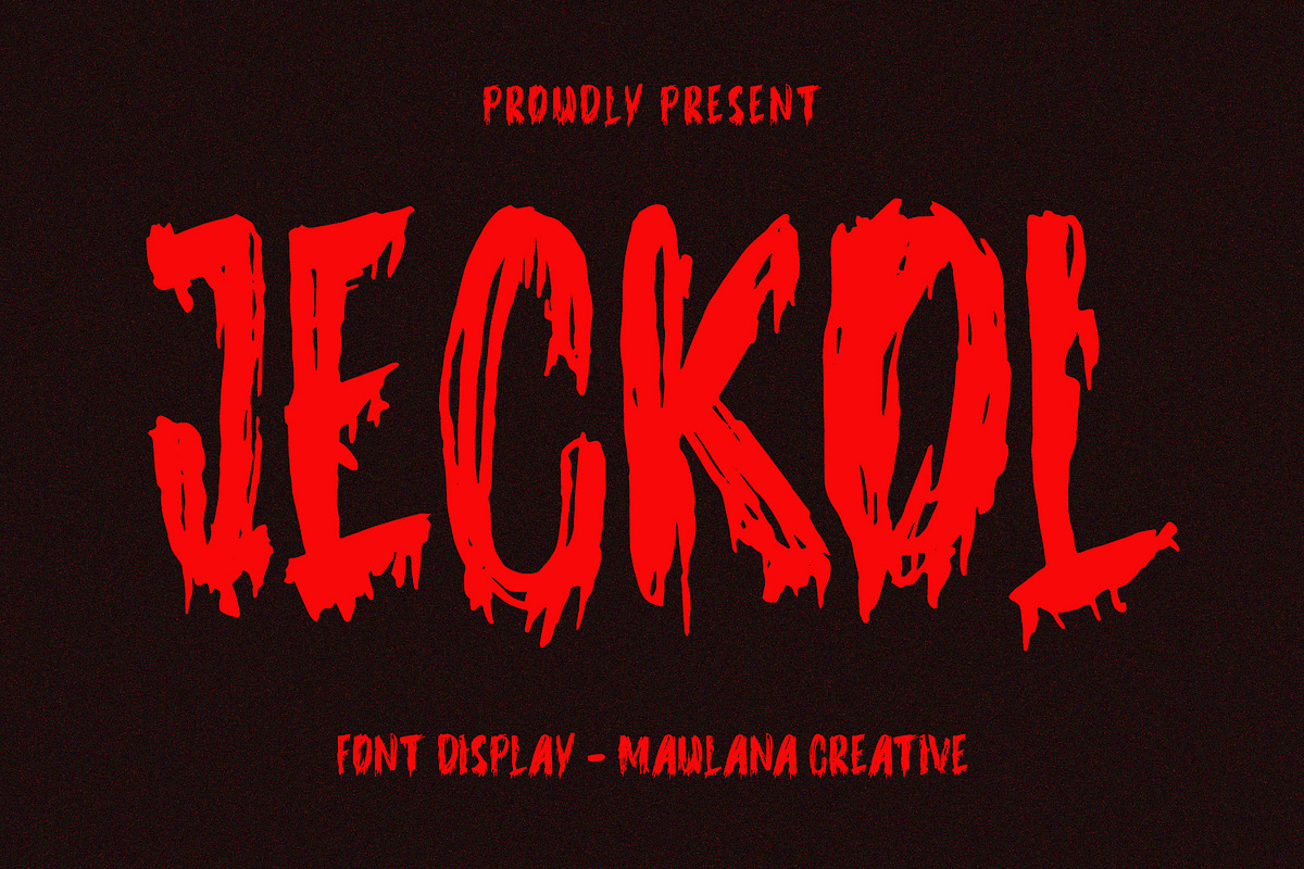 Jeckol Display Horror Brush Font, a Handwritten Font by Maulana Creative (Photo 1 of 7)