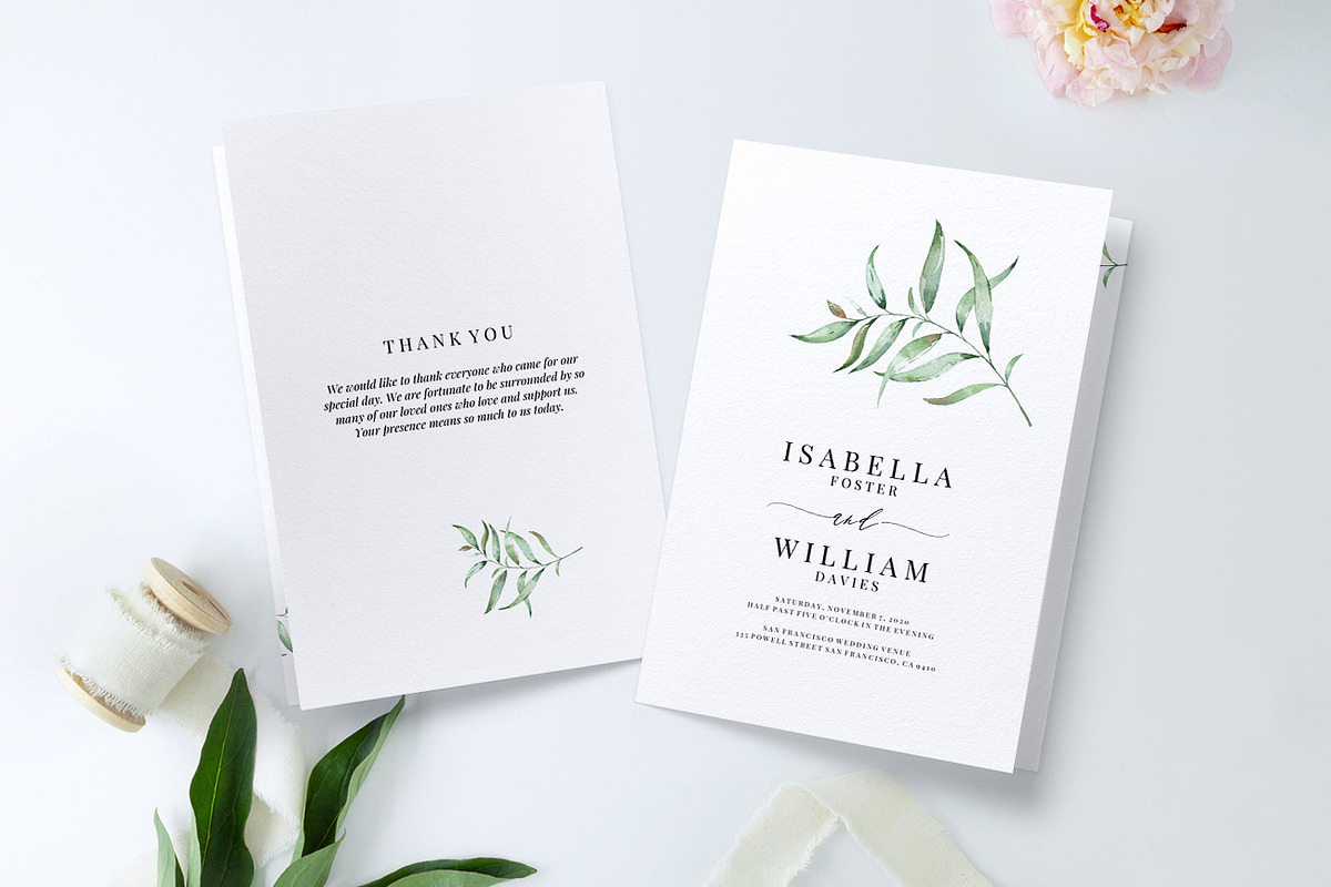 Folded Wedding Program Template, an Invitation Template by Alice Bluefox (Photo 4 of 9)